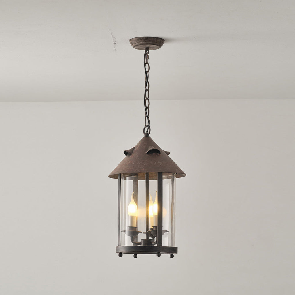 Tinduvyh Ancien Industriel Métal Verre Lanterne Suspension - Neutralighting