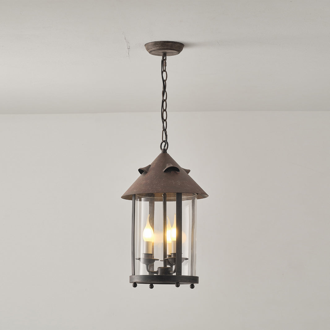 Tinduvyh Ancien Industriel Métal Verre Lanterne Suspension - Neutralighting