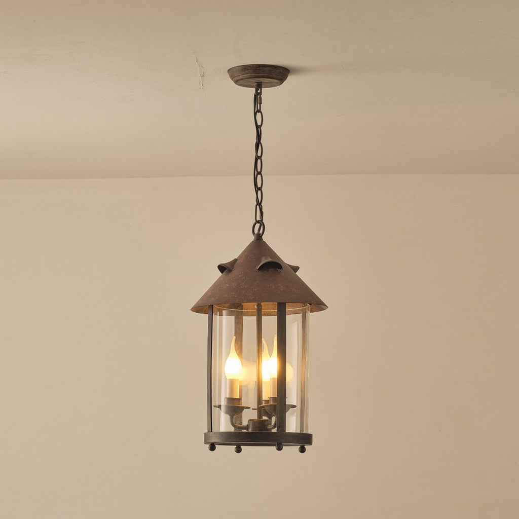 Tinduvyh Ancien Industriel Métal Verre Lanterne Suspension - Neutralighting