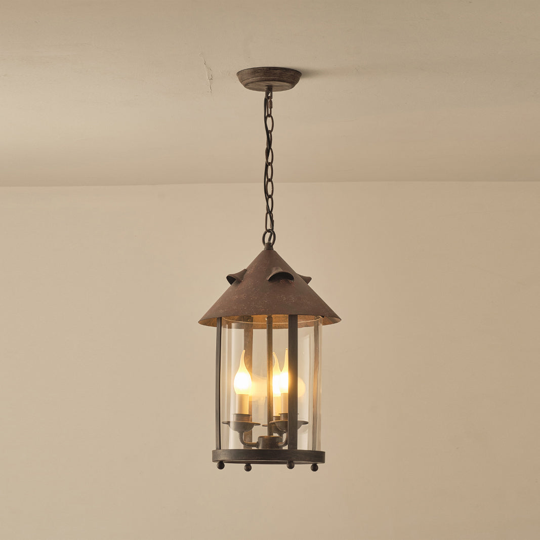 Tinduvyh Ancien Industriel Métal Verre Lanterne Suspension - Neutralighting