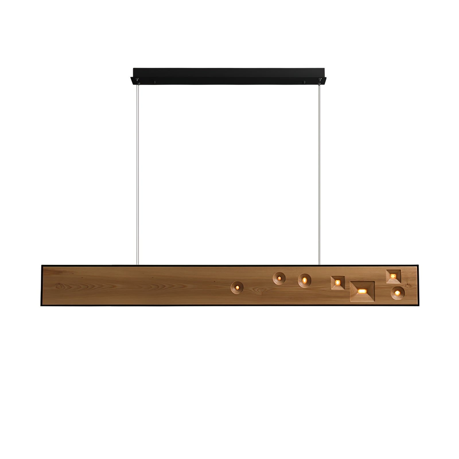 Lustra Suspension Bois Pierre Précieuse Linéaire LED - Neutralighting