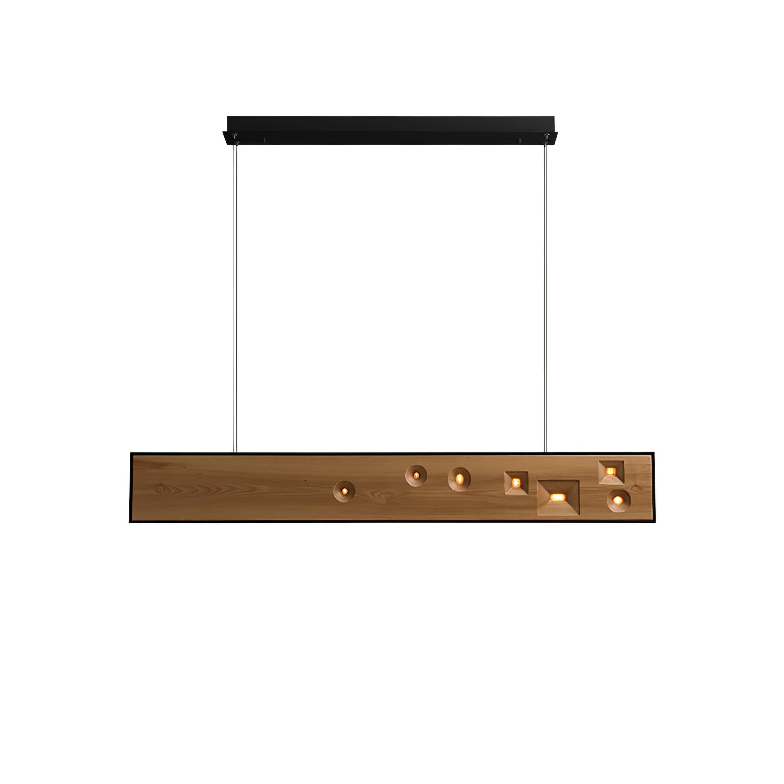 Lustra Suspension Bois Pierre Précieuse Linéaire LED - Neutralighting