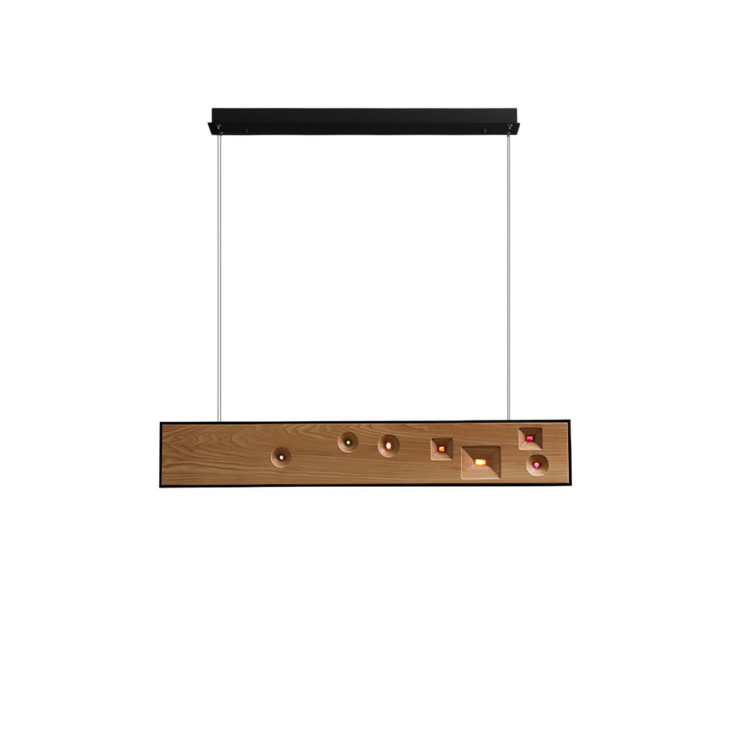 Lustra Suspension Bois Pierre Précieuse Linéaire LED - Neutralighting
