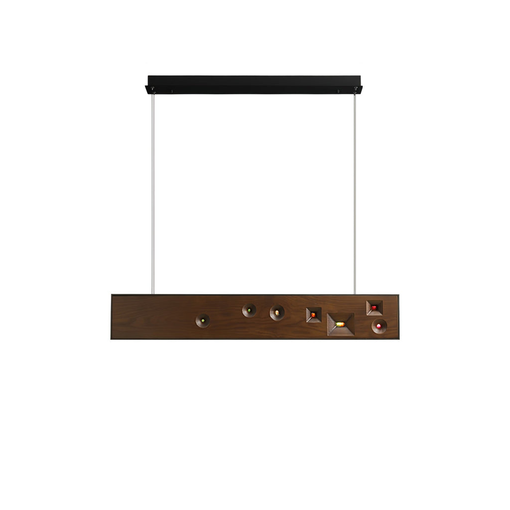 Lustra Suspension Bois Pierre Précieuse Linéaire LED - Neutralighting