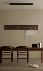 Lustra Suspension Bois Pierre Précieuse Linéaire LED - Neutralighting