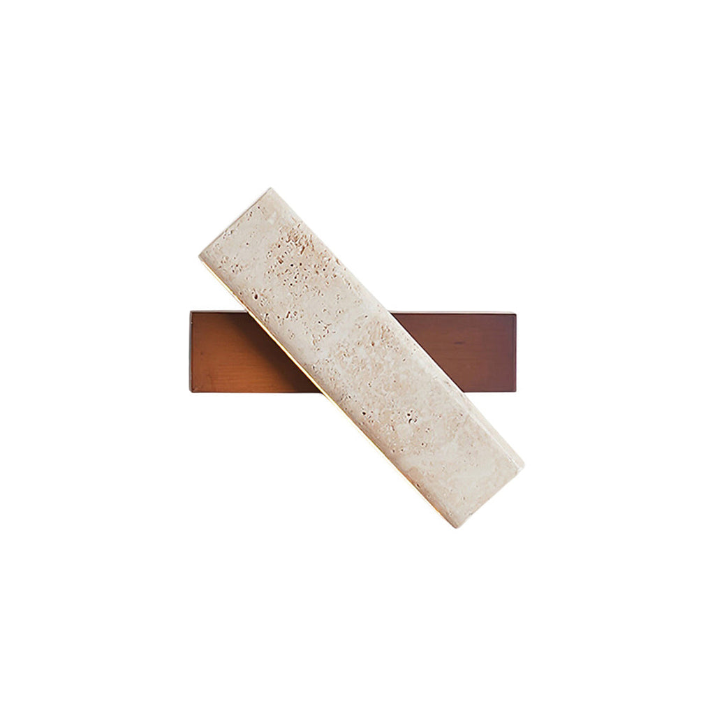 Ostruvyo Moderne Minimaliste Linéaire Noyer Travertin Applique Murale - Neutralighting