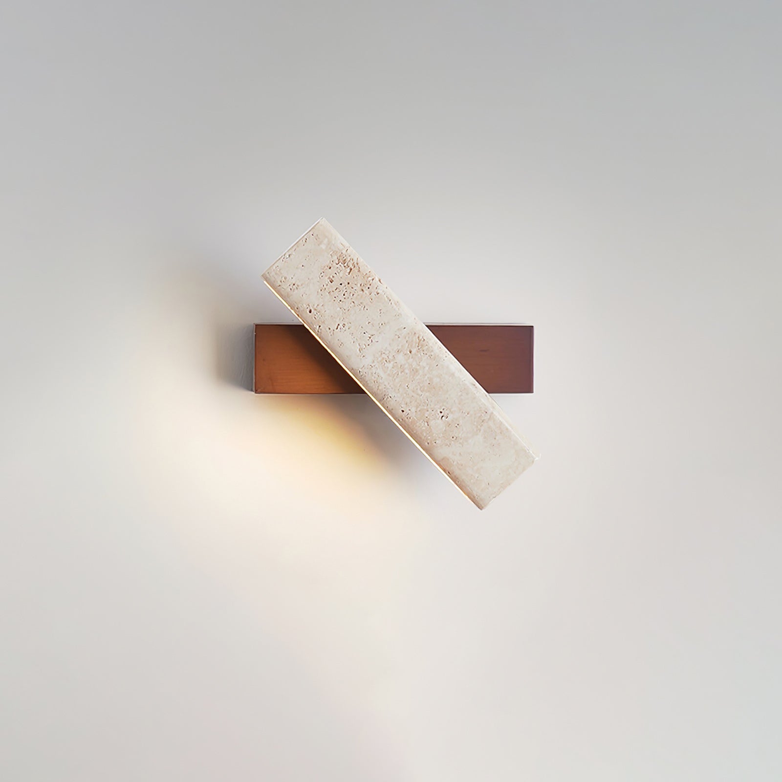 Ostruvyo Moderne Minimaliste Linéaire Noyer Travertin Applique Murale - Neutralighting