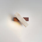 Ostruvyo Moderne Minimaliste Linéaire Noyer Travertin Applique Murale - Neutralighting