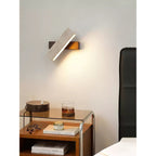 Ostruvyo Moderne Minimaliste Linéaire Noyer Travertin Applique Murale - Neutralighting