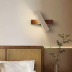 Ostruvyo Moderne Minimaliste Linéaire Noyer Travertin Applique Murale - Neutralighting