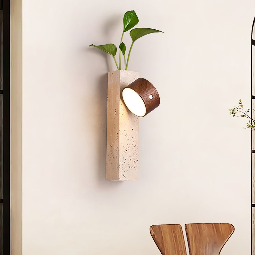 Zarinila Rectangulaire-Bloc Travertin Luminaire Mural - Neutralighting