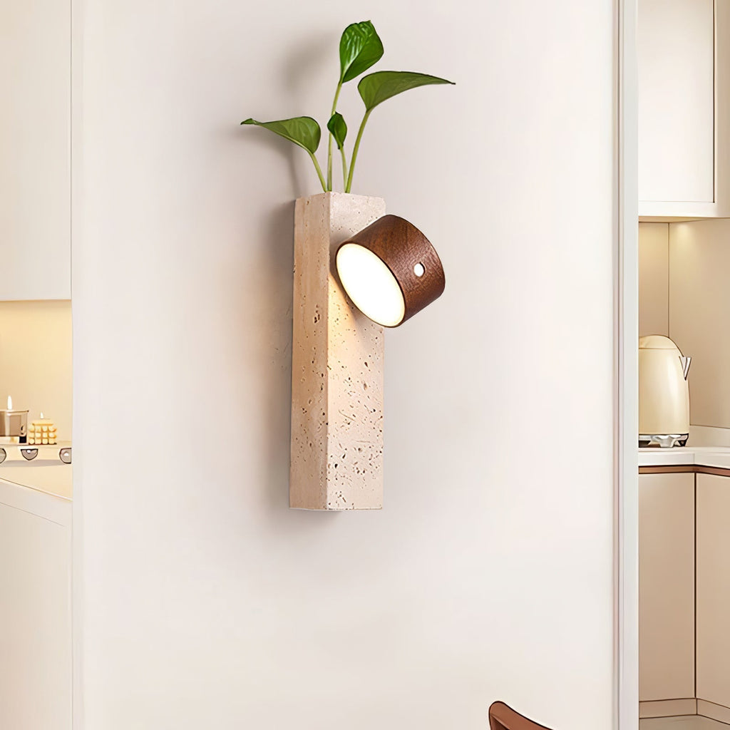 Zarinila Rectangulaire-Bloc Travertin Luminaire Mural - Neutralighting