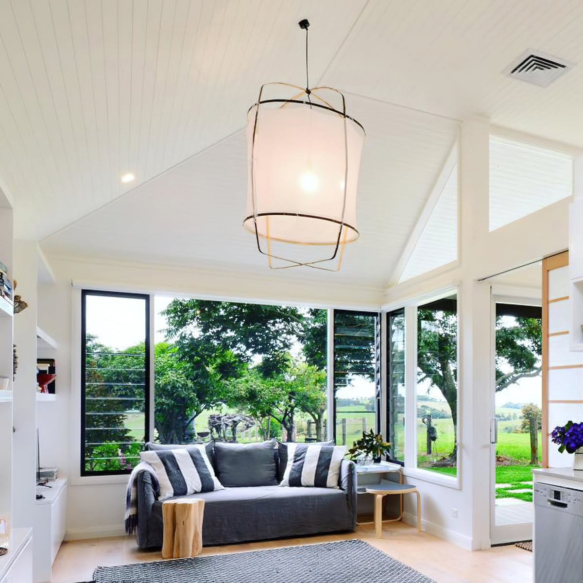 Lustra Lampe Pendante Abat-jour en Bambou pour Salon - Neutralighting