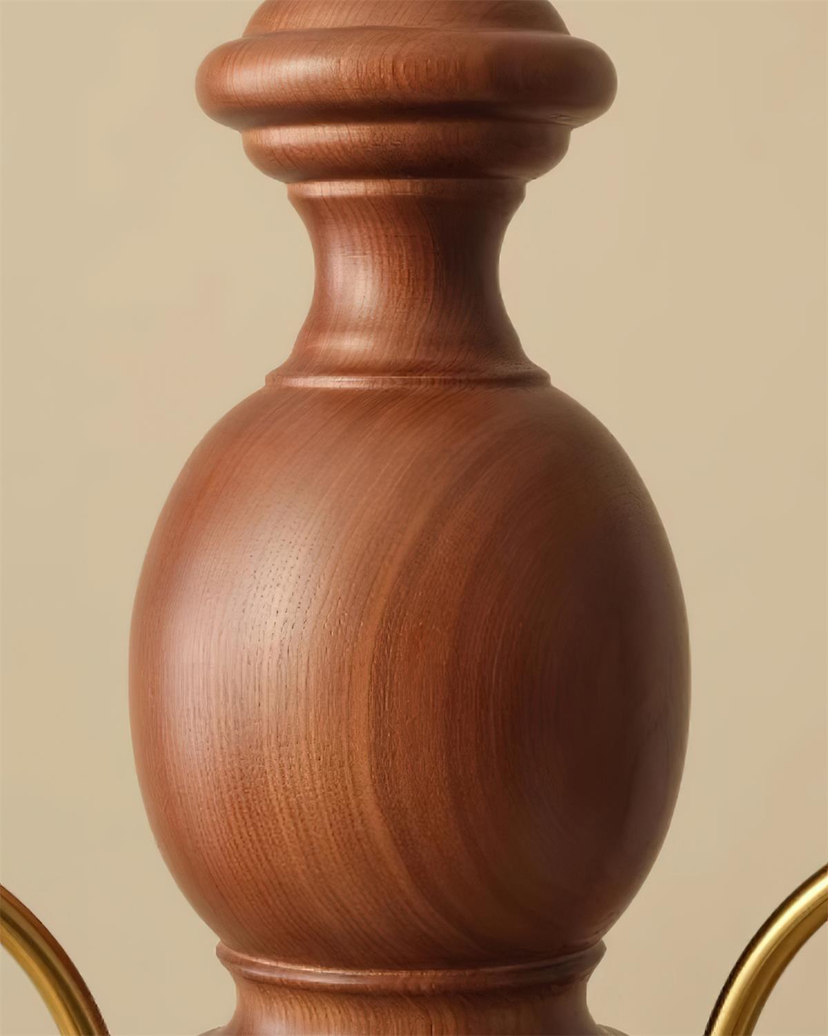 Lustre Abat-jours en Verre Tulipe Cadre en Bois de Noyer Style Rustique - Neutralighting