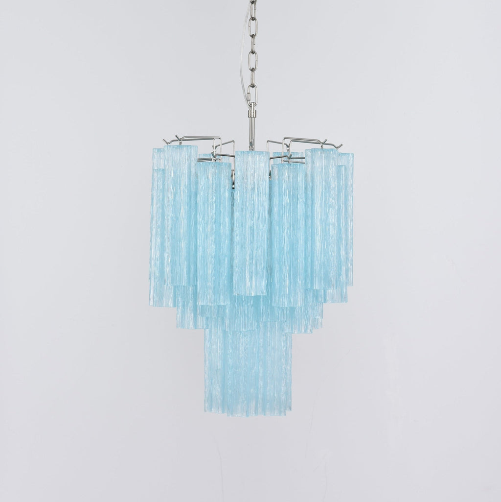 Aurora Chandelier Azzura En Verre De Murano Tubes Style Côtier - Neutralighting