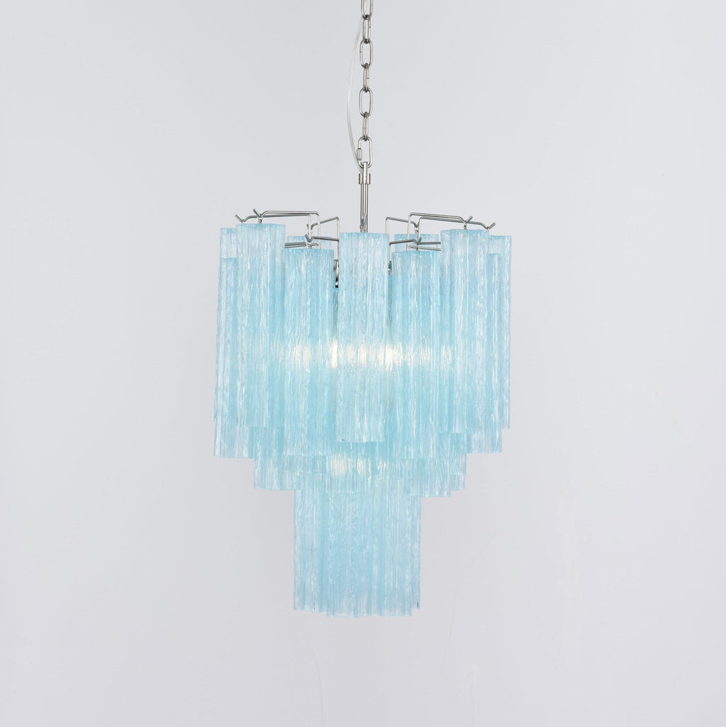 Aurora Chandelier Azzura En Verre De Murano Tubes Style Côtier - Neutralighting