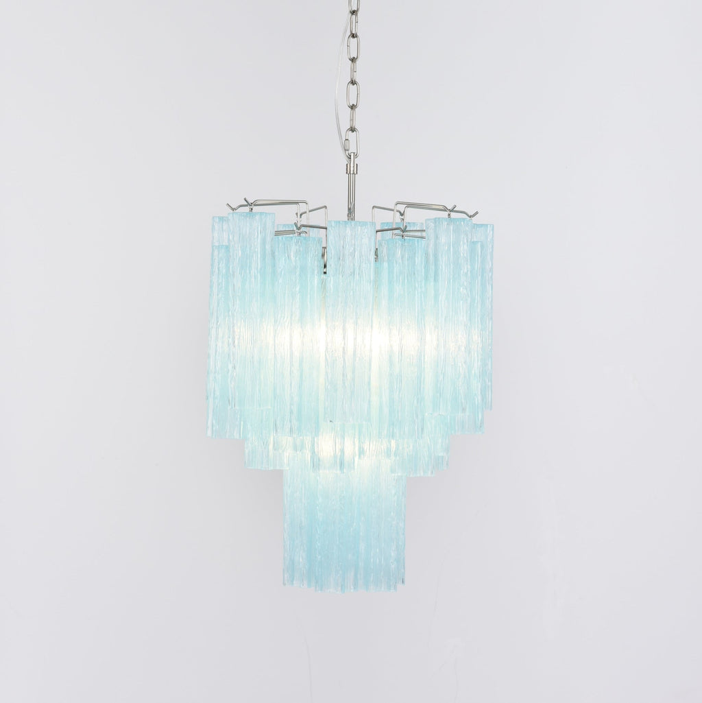 Aurora Chandelier Azzura En Verre De Murano Tubes Style Côtier - Neutralighting