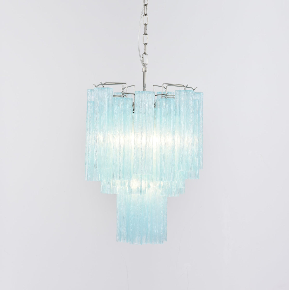 Aurora Chandelier Azzura En Verre De Murano Tubes Style Côtier - Neutralighting