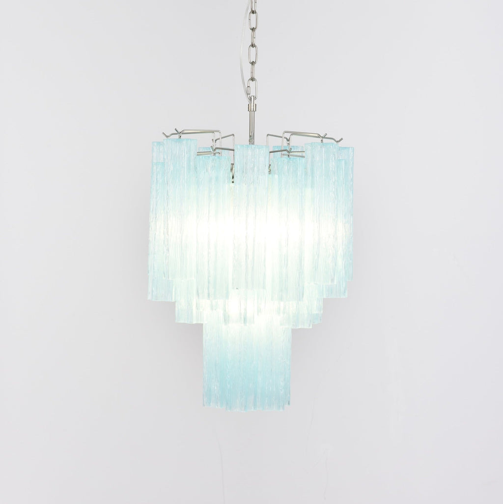 Aurora Chandelier Azzura En Verre De Murano Tubes Style Côtier - Neutralighting