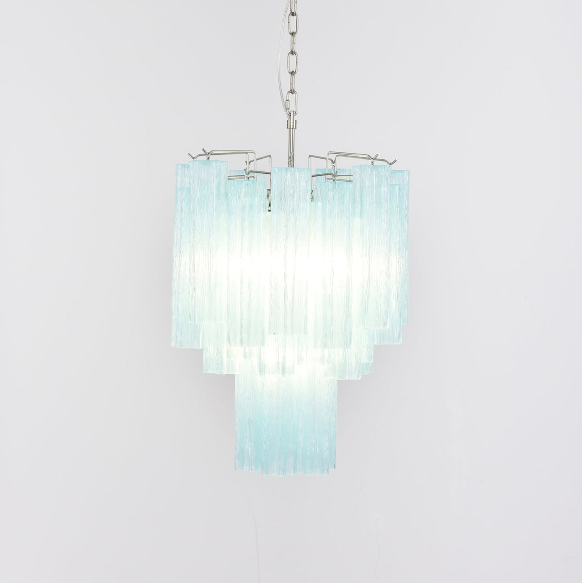 Aurora Chandelier Azzura En Verre De Murano Tubes Style Côtier - Neutralighting