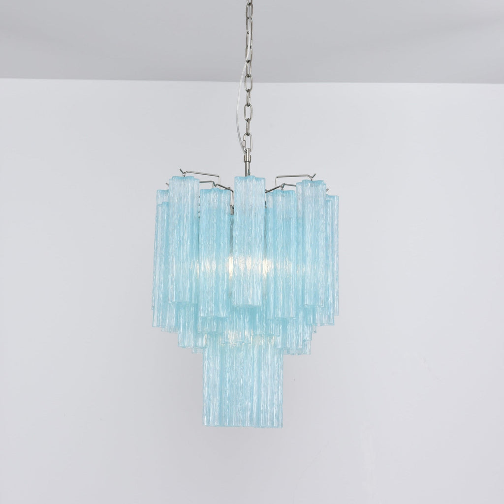 Aurora Chandelier Azzura En Verre De Murano Tubes Style Côtier - Neutralighting