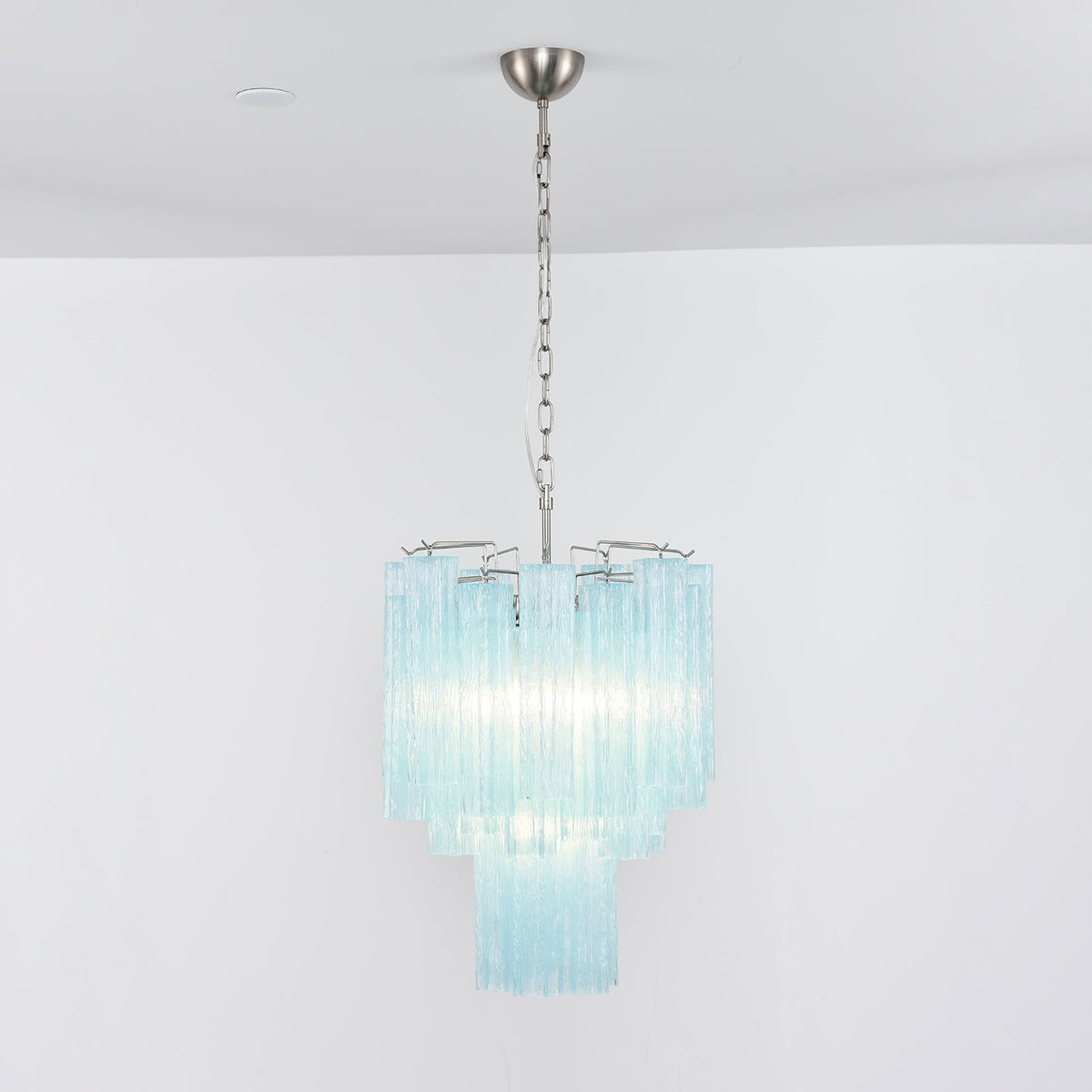Aurora Chandelier Azzura En Verre De Murano Tubes Style Côtier - Neutralighting
