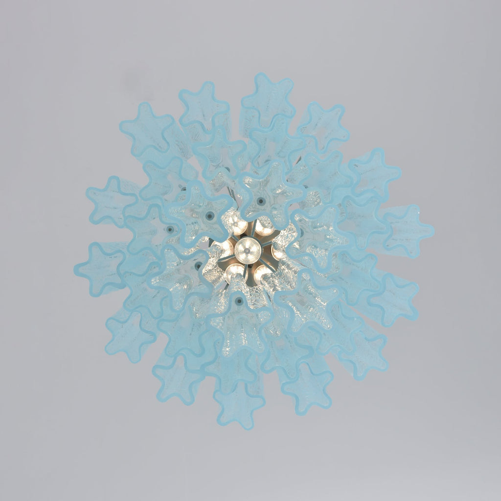 Aurora Chandelier Azzura En Verre De Murano Tubes Style Côtier - Neutralighting