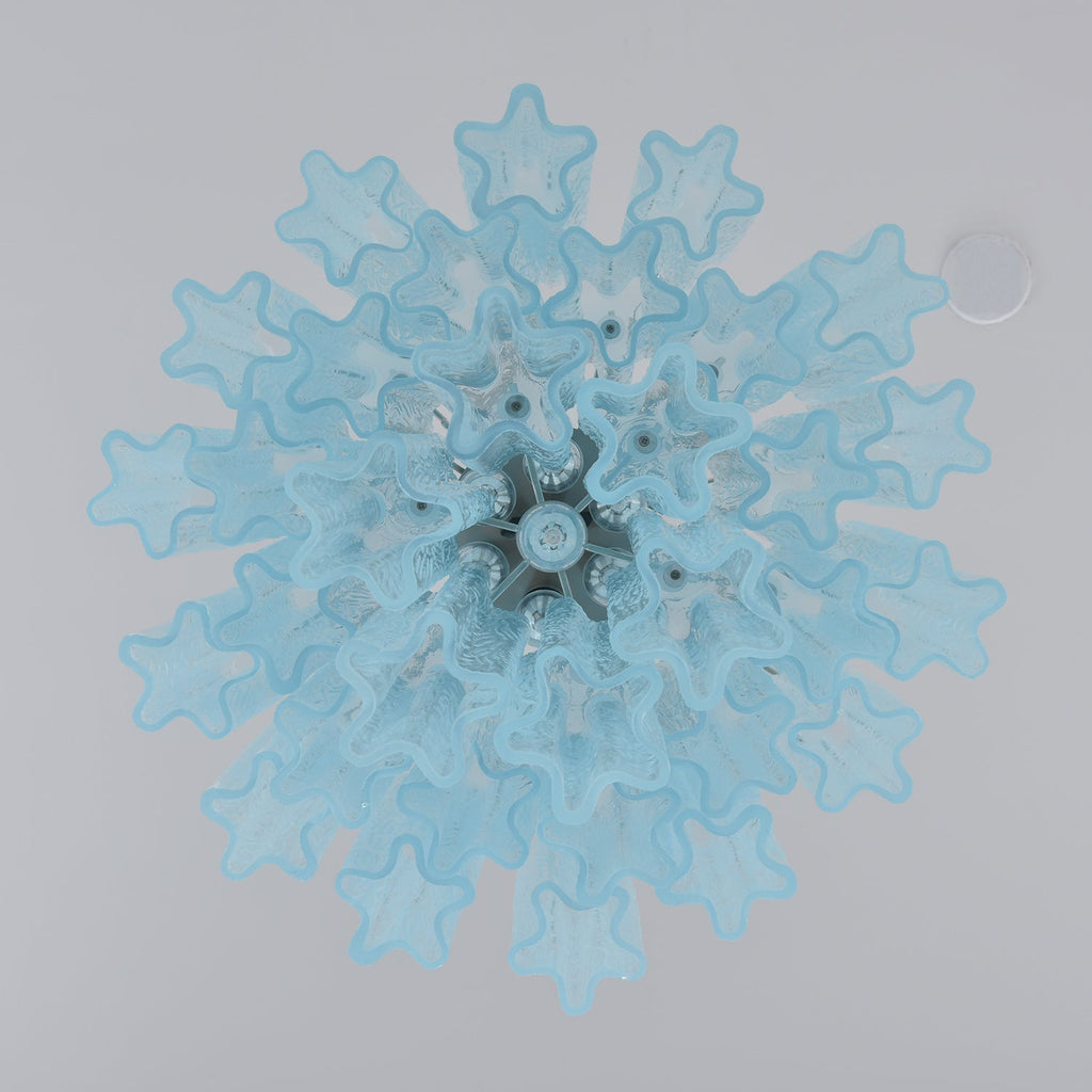 Aurora Chandelier Azzura En Verre De Murano Tubes Style Côtier - Neutralighting