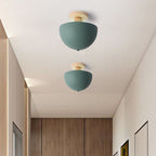 Muto Dôme Moderne LED Plafonnier Blanc/Gris Bois/Métal Salle d'étude - Neutralighting