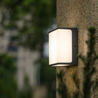 Ray Applique Minimaliste Rectangulaire Moderne, Câble/Solaire, Acrylique, Noir/Blanc, Jardin - Neutralighting