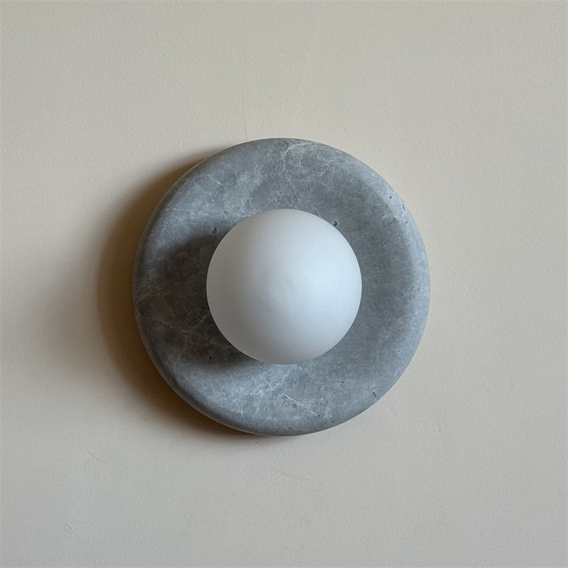 Aurvelyra Applique Murale en Verre Gris et Marbre Nordic Art Classic - Neutralighting