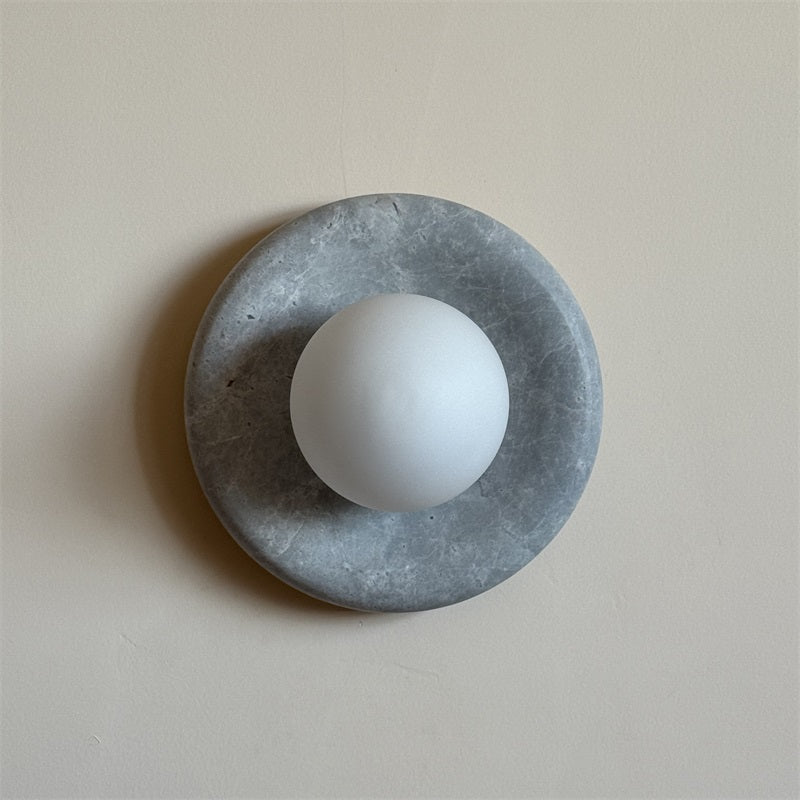 Aurvelyra Applique Murale en Verre Gris et Marbre Nordic Art Classic - Neutralighting