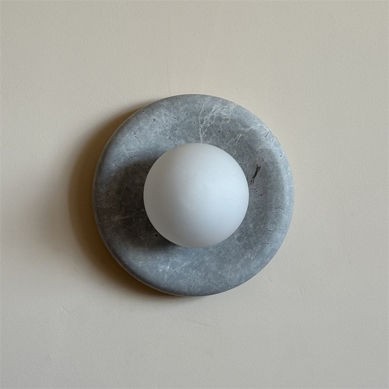 Aurvelyra Applique Murale en Verre Gris et Marbre Nordic Art Classic - Neutralighting
