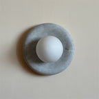 Aurvelyra Applique Murale en Verre Gris et Marbre Nordic Art Classic - Neutralighting