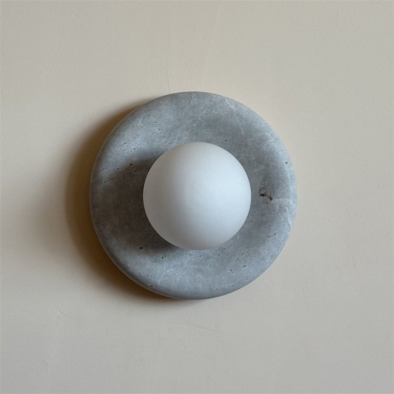 Aurvelyra Applique Murale en Verre Gris et Marbre Nordic Art Classic - Neutralighting