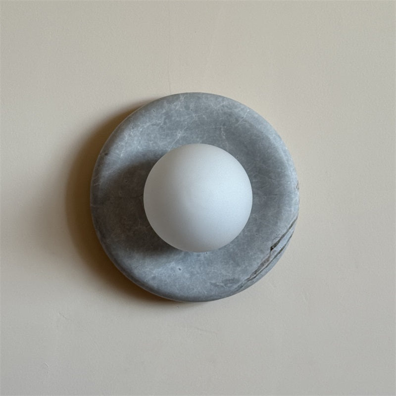 Aurvelyra Applique Murale en Verre Gris et Marbre Nordic Art Classic - Neutralighting