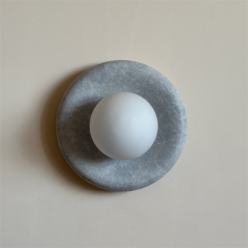 Aurvelyra Applique Murale en Verre Gris et Marbre Nordic Art Classic - Neutralighting