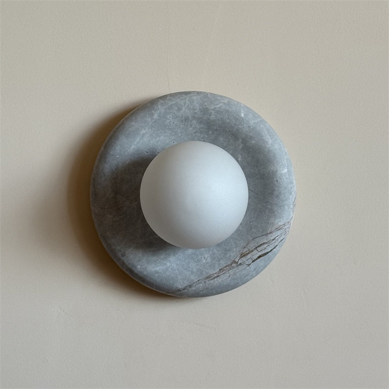 Aurvelyra Applique Murale en Verre Gris et Marbre Nordic Art Classic - Neutralighting