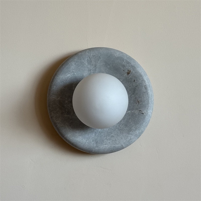 Aurvelyra Applique Murale en Verre Gris et Marbre Nordic Art Classic - Neutralighting