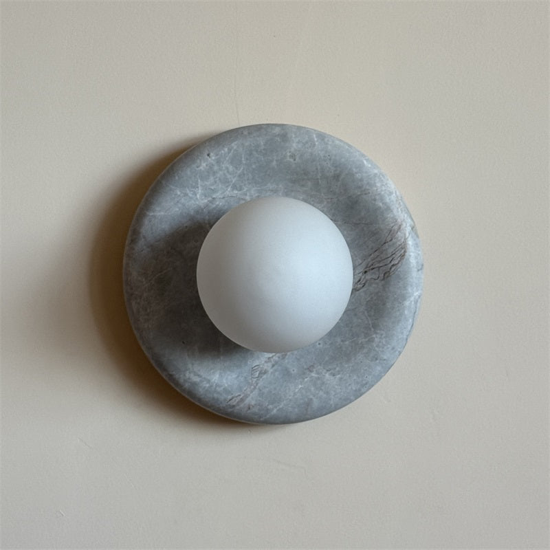 Aurvelyra Applique Murale en Verre Gris et Marbre Nordic Art Classic - Neutralighting