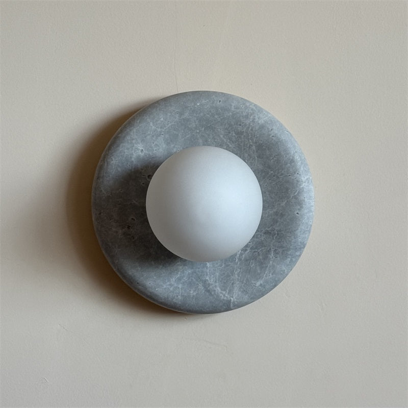 Aurvelyra Applique Murale en Verre Gris et Marbre Nordic Art Classic - Neutralighting
