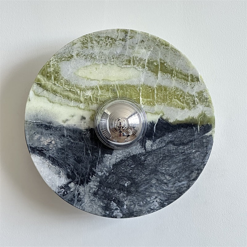 Evvarel Applique Murale Moderne Minimaliste En Métal Et Marbre Vert - Neutralighting