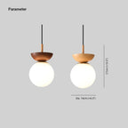 Valentina Nordique Japonais Glob LED Plafonnier/Suspension Métal Verre Chambre à coucher, Burlywood - Neutralighting