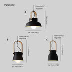 Valentina Vintage Suspension Noir/Orange Métal/Bois Chambre à coucher - Neutralighting