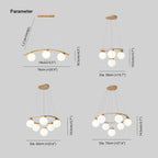 Valentina LED Suspension Bois Verre Blanc Salon/Chambre À Coucher - Neutralighting