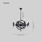 Silva Rétro Bougie LED Lustre Métal Verre Noir Salle À Manger/Salon - Neutralighting