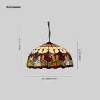 Tiffany Rétro Rond Colorée Suspension Verre Chambre À Coucher/Bar - Neutralighting
