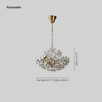 Ray Rétro Vintage Or Fleur Cristal Suspension Chambre À Coucher - Neutralighting