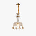 Kristy Rétro LED Cristal Rond Suspension Or Verre Chambre À Coucher - Neutralighting