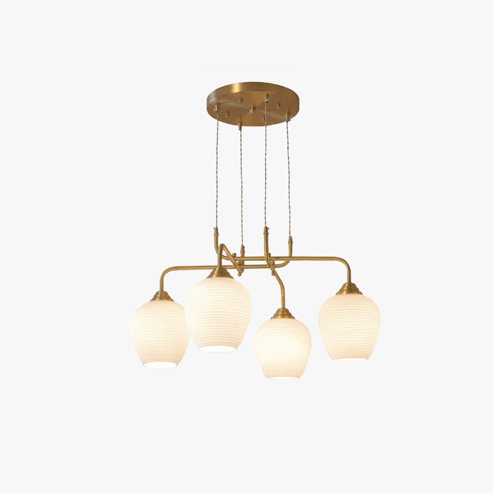 Valentina Moderne LED Lustre Or Métal Verre Salon/Chambre À Coucher - Neutralighting
